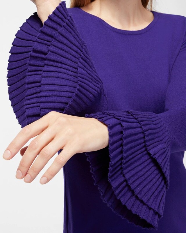 Pleat Cuff Pullover Sweater - image 4